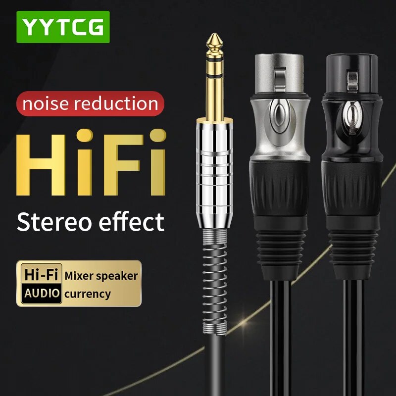 Audio Music Mixer - كابل YYTCG-HiFi لمكبر الصوت المزدوج XLR