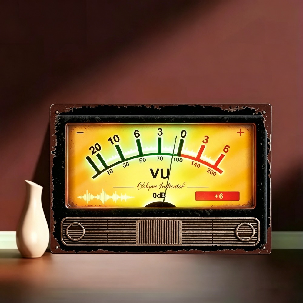 Audio Music Logo - مؤشر مستوى الصوت VU بتصميم عتيق