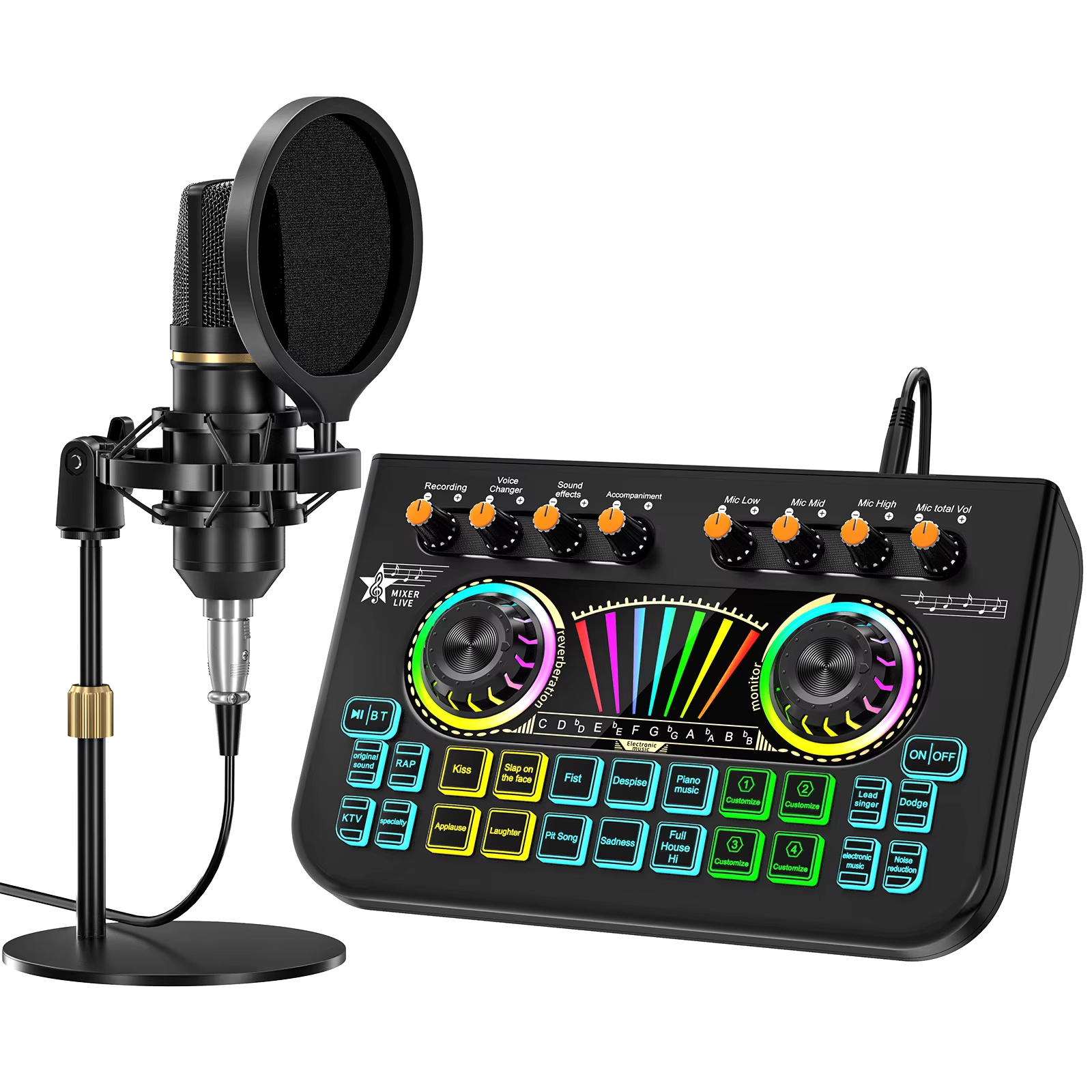 Audio Music Mixer - طقم ميكروفون بودكاست Tenlamp X3 BM800