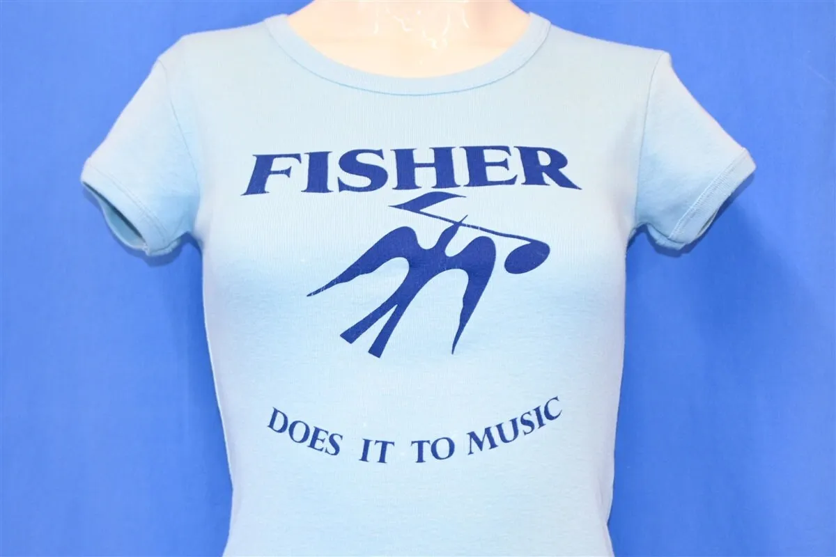 Audio Music Logo - تي شيرت نسائي بشعار 70s Fisher